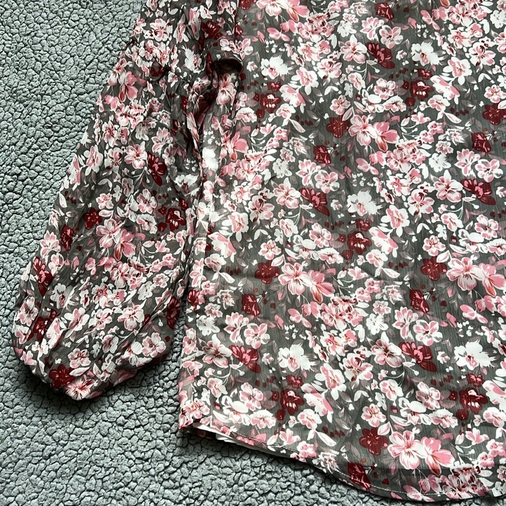 Womens Long Sleeve Boho Casual Floral Dressy Blouse Top - Picture 12 of 14